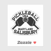Pickleball Paddle & Ball Salisbury Maryland Custom Aufkleber (Blatt)