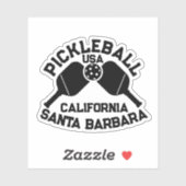 Pickleball Paddle Ball Santa Barbara CA Custom Aufkleber (Blatt)