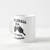 Pickleball Paddle Ball Santa Barbara CA Custom Kaffeetasse (Vorderseite Links)