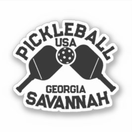 Pickleball Paddle & Ball Savannah Georgia Custom Aufkleber