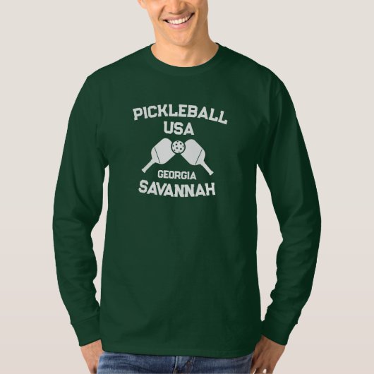Pickleball Paddle & Ball Savannah Georgia Custom T-Shirt (Vorderseite)