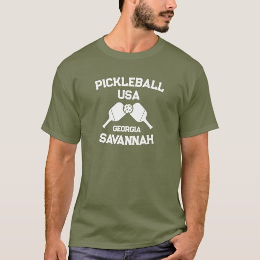 Pickleball Paddle & Ball Savannah Georgia Custom T-Shirt (Vorderseite)