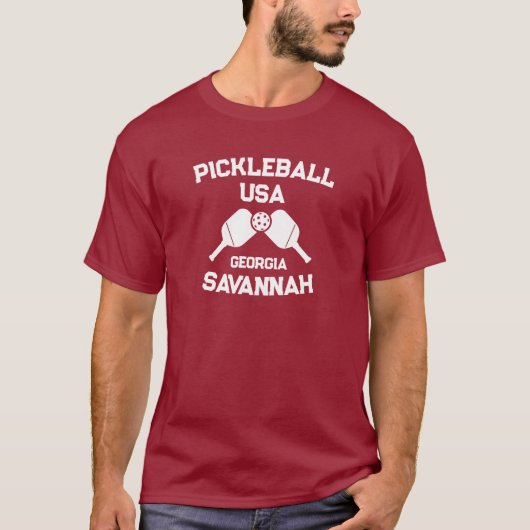 Pickleball Paddle & Ball Savannah Georgia Custom T-Shirt (Vorderseite)