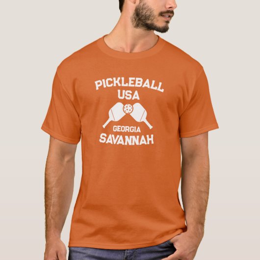 Pickleball Paddle & Ball Savannah Georgia Custom T-Shirt (Vorderseite)