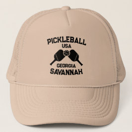 Pickleball Paddle & Ball Savannah Georgia Custom Truckerkappe
