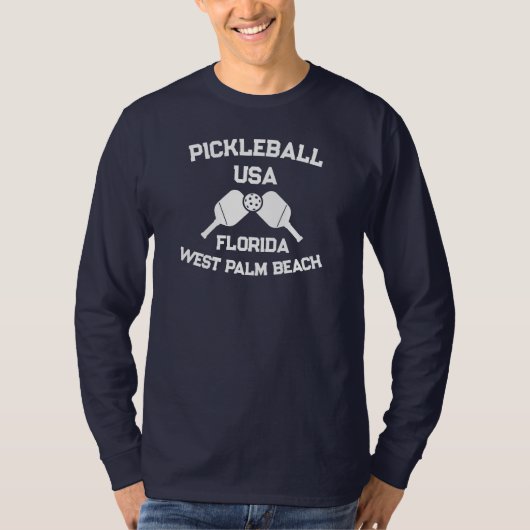 Pickleball Paddle Ball West Palm Beach USA Custom T-Shirt (Vorderseite)
