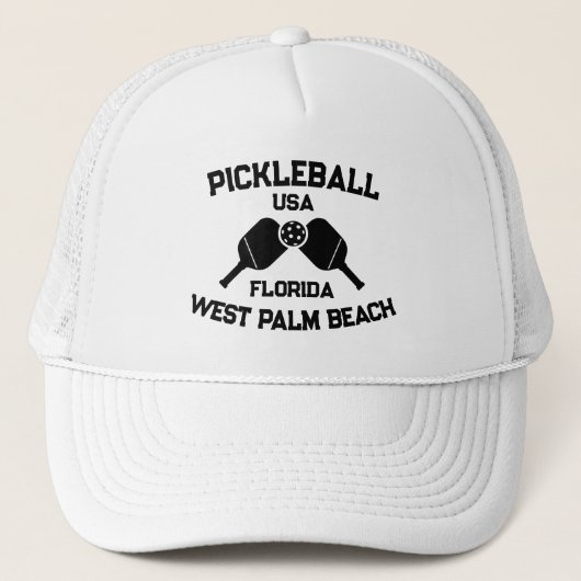 Pickleball Paddle Ball West Palm Beach USA Custom Truckerkappe (Vorderseite)