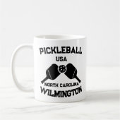 Pickleball Paddle & Ball Wilmington NC USA Custom Kaffeetasse (Links)