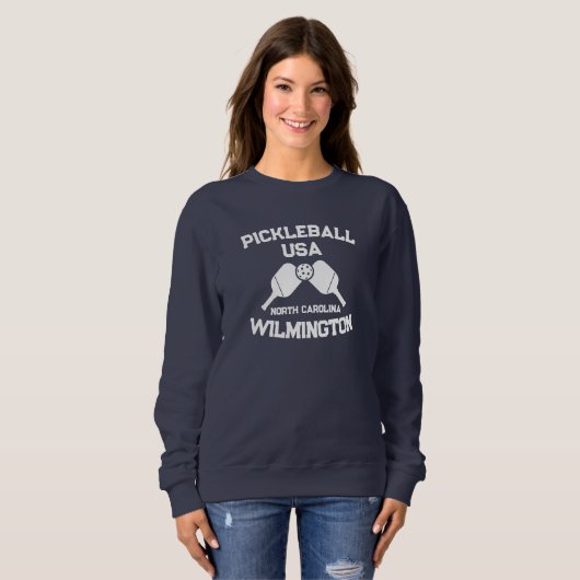Pickleball Paddle Ball Wilmington NC USA Custom Sweatshirt (Vorne ganz)