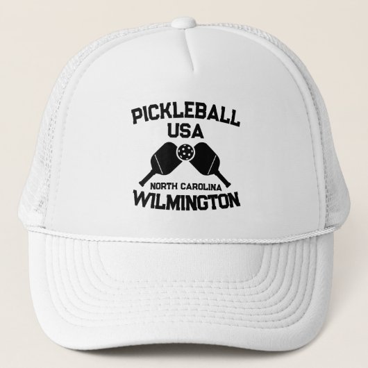 Pickleball Paddle Ball Wilmington NC USA Custom Truckerkappe (Vorderseite)