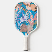 Pickleball Paddle: Bio Blätter (grün/blau) Schläger (Rückseite)