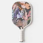 Pickleball Paddle: Bio Blätter (rosa/grau) Schläger (Rückseite)