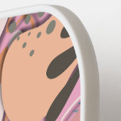 Pickleball Paddle: Bio Blätter (rosa/grau) Schläger (Linke Seite)