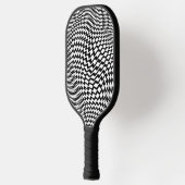 Pickleball Paddle Black White Op Art Zigzag (Links)