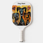 Pickleball Paddle Colorful Hearts Cats Dogs (Rückseite)