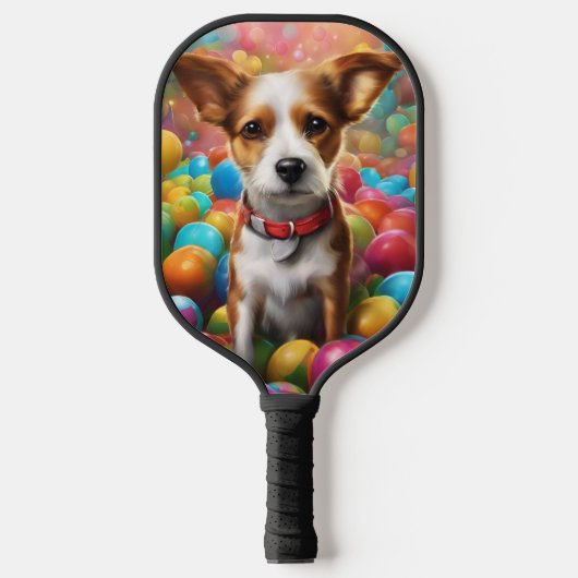 Pickleball Paddle Cover mit Cartoon Puppy (Vorderseite)