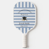 Pickleball Paddle Cute Blue Stripe Graduation  (Vorderseite)