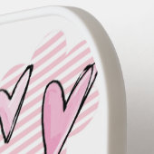 Pickleball Paddle Cute Pink Hearts (Linke Seite)