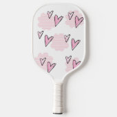 Pickleball Paddle Cute Pink Hearts  (Rückseite)