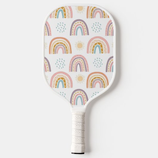 Pickleball Paddle Cute Rainbow Colors (Rückseite)