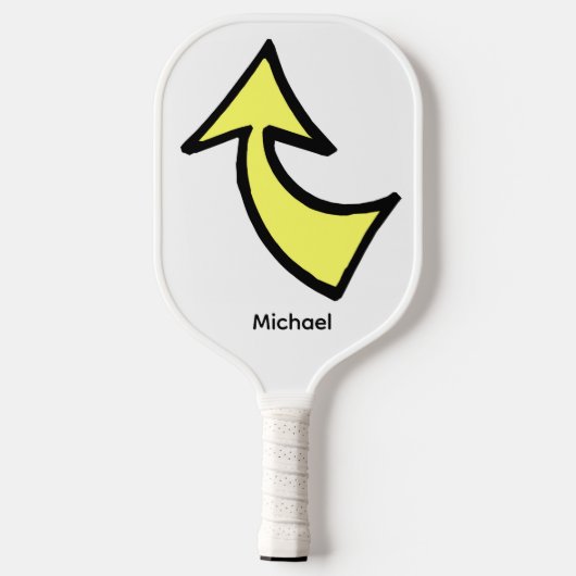 Pickleball Paddle Cute Yellow Arrow (Rückseite)