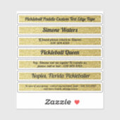 Pickleball Paddle Edge Tape Individuelle Name Gold Aufkleber (Blatt)