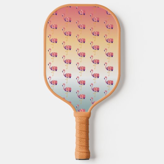 Pickleball Paddle Flamingo Sunset Birds (Vorderseite)
