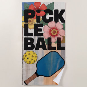 Pickleball Paddle Floral Resort Strandtuch