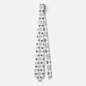 Pickleball Paddle Graues weißes Ball-Racket-Muster Krawatte (Vorderseite)