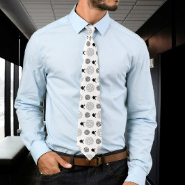 Pickleball Paddle Graues weißes Ball-Racket-Muster Krawatte