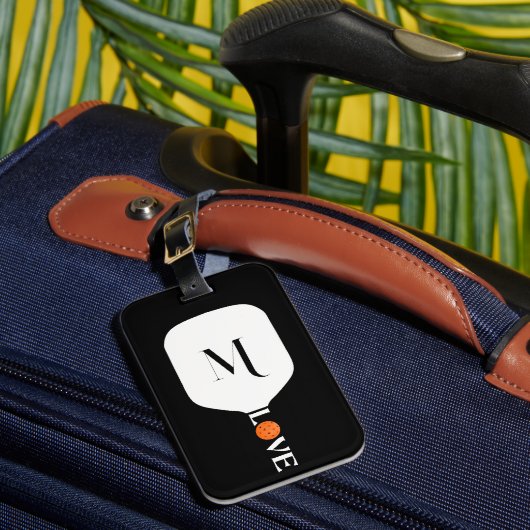 Pickleball Paddle Liebe Orange Ball Personalisiert Gepäckanhänger (Vorderseite Insitu 1)