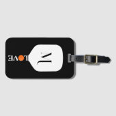 Pickleball Paddle Liebe Orange Ball Personalisiert Gepäckanhänger (Vorderseite (Horizontal))