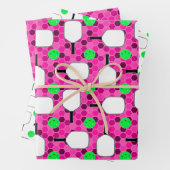 Pickleball Paddle - Magenta Honeycomb Hexagons Geschenkpapier Set (Beispiel)