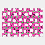 Pickleball Paddle - Magenta Honeycomb Hexagons Geschenkpapier Set (Vorderseite)