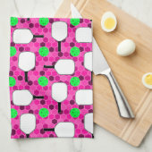 Pickleball Paddle - Magenta Honeycomb Hexagons Geschirrtuch (Viertel Falte)