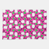 Pickleball Paddle - Magenta Honeycomb Hexagons Geschirrtuch (Horizontal)