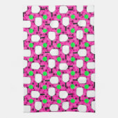Pickleball Paddle - Magenta Honeycomb Hexagons Geschirrtuch (Vertikal)