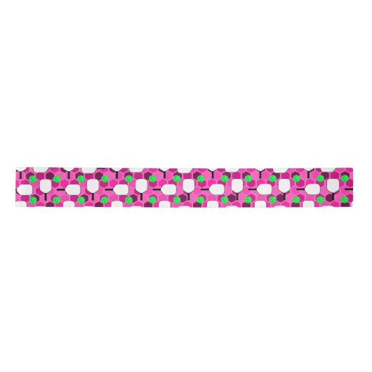 Pickleball Paddle - Magenta Honeycomb Hexagons Satinband (Vorderseite)