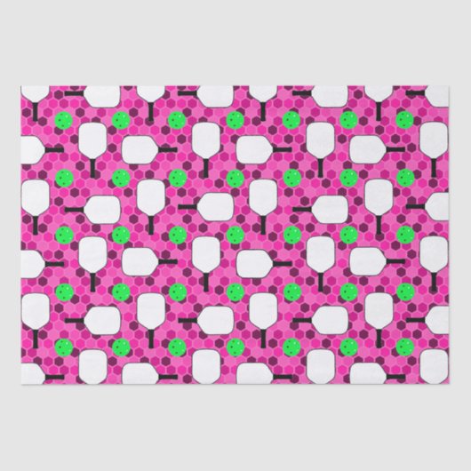 Pickleball Paddle - Magenta Honeycomb Hexagons Seidenpapier (Vorderseite)