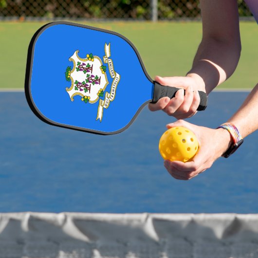 Pickleball Paddle mit der Flagge von Connecticut, (InSitu)
