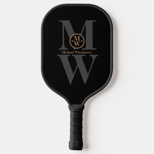 Pickleball Paddle mit modernem Monogramm (Rückseite)