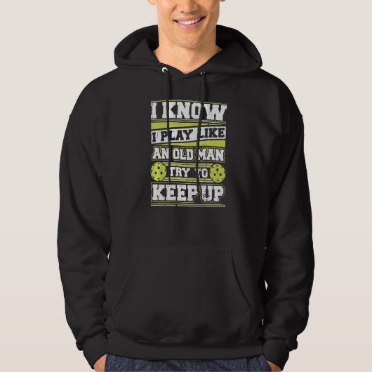 Pickleball Paddle Old Man Hoodie (Vorderseite)
