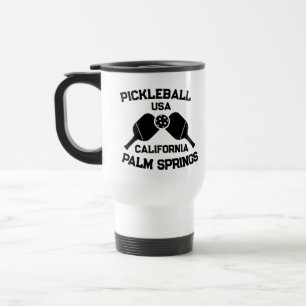 Pickleball Paddle Palm Springs California Custom Reisebecher