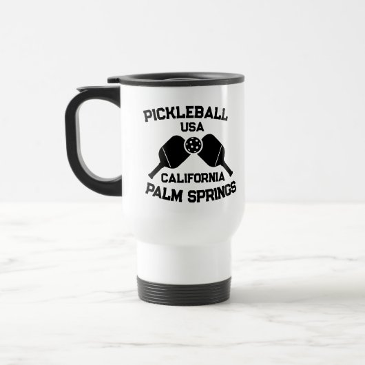 Pickleball Paddle Palm Springs California Custom Reisebecher (Links)