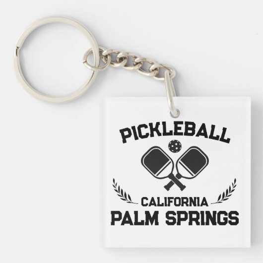 Pickleball Paddle Palm Springs California Custom Schlüsselanhänger (Vorderseite)