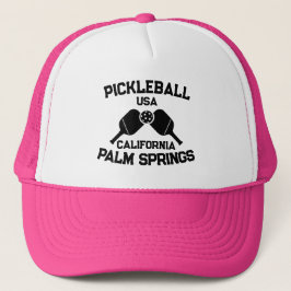 Pickleball Paddle Palm Springs California Custom Truckerkappe