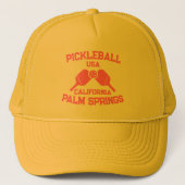Pickleball Paddle Palm Springs California Custom Truckerkappe (Vorderseite)