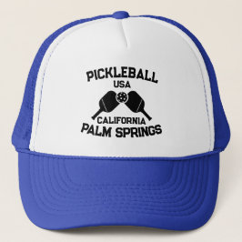 Pickleball Paddle Palm Springs California Custom Truckerkappe