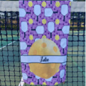 Pickleball Paddle Personalisiert Lila und gelb Handtuch