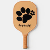 Pickleball Paddle - Polydactyl Pawprint auf Tan (Vorderseite)